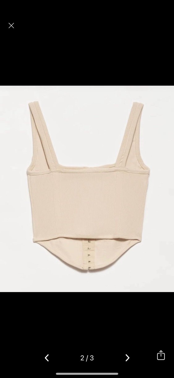 Bej Keten Kadın Bustiyer - Görsel 2