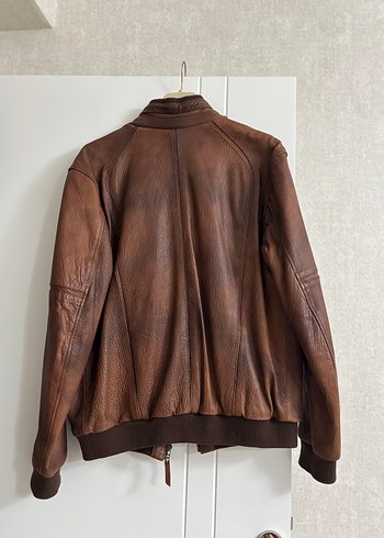 Kahverengi Deri Kemerli Erkek Ceket - Görsel 6