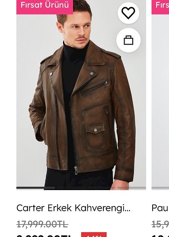 Kahverengi Deri Kemerli Erkek Ceket - Görsel 7