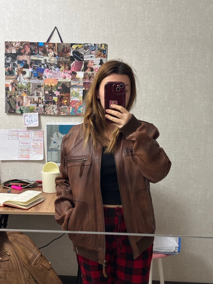 Kahverengi Deri Kemerli Erkek Ceket - Görsel 2