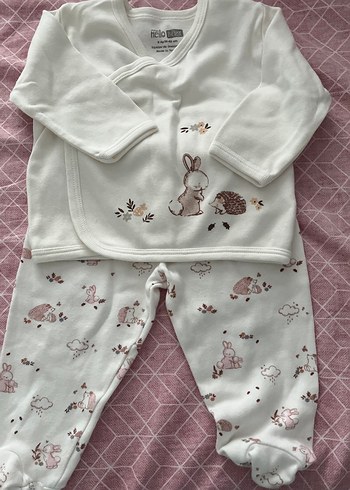 Beyaz tavşan  Baskılı Bebek Kız Takımı - Görsel 3