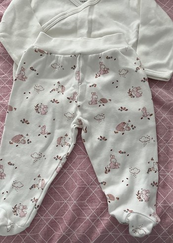 Beyaz tavşan  Baskılı Bebek Kız Takımı - Görsel 2