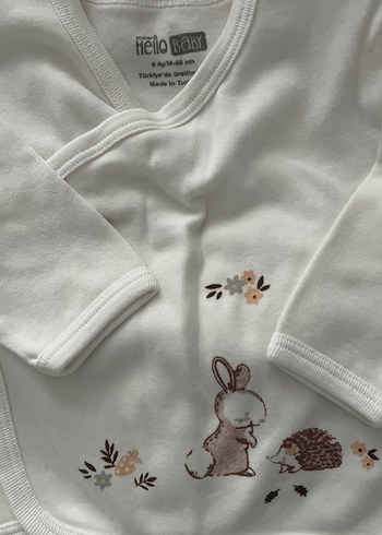 Beyaz tavşan  Baskılı Bebek Kız Takımı - Görsel 4