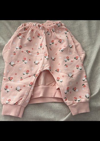 Kız Çocuk Pembe Fırfırlı Sweatshirt takım - Görsel 2