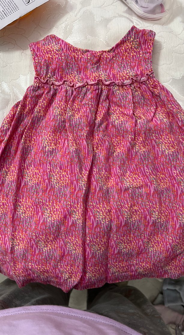 Pembe Renkli Kız Çocuk Fırfırlı Elbise - Görsel 2