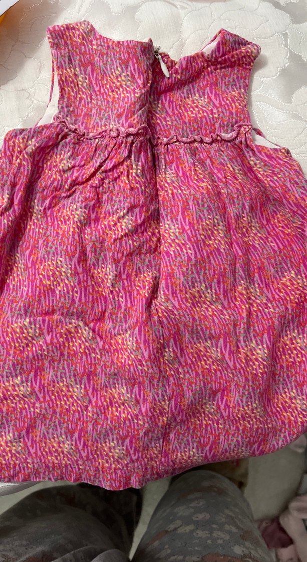 Pembe Renkli Kız Çocuk Fırfırlı Elbise - Görsel 3