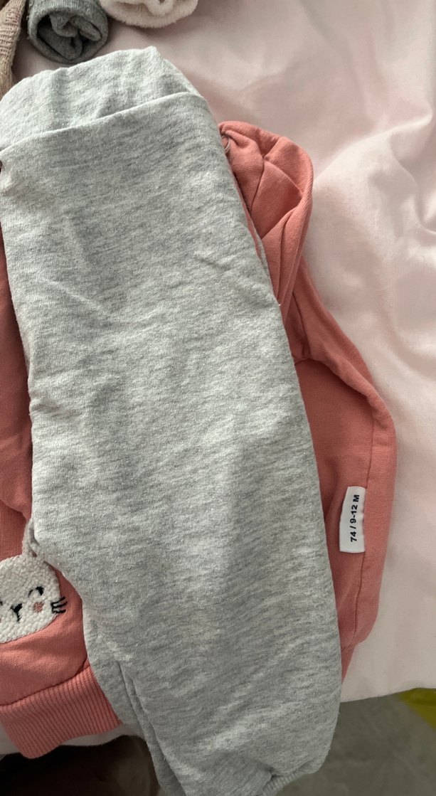 Nakışlı Tavşan Desenli Pembe Kız Sweatshirt takım - Görsel 3