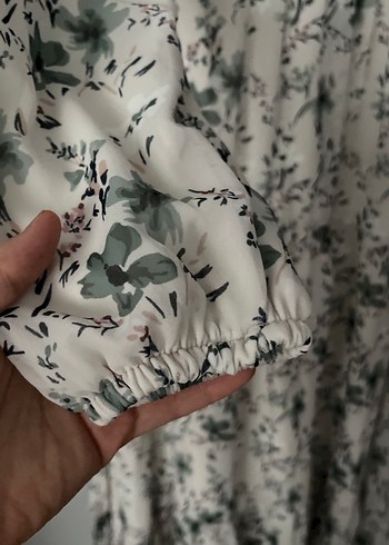 Bej Uzun Kollu V Yaka Kadın Elbise - Görsel 4