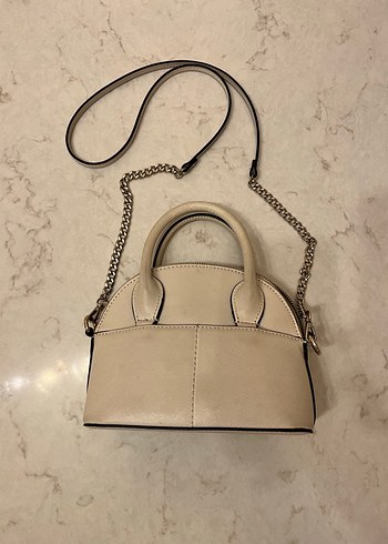 Bej Zincir Detaylı Deri Kadın Çanta - Görsel 4