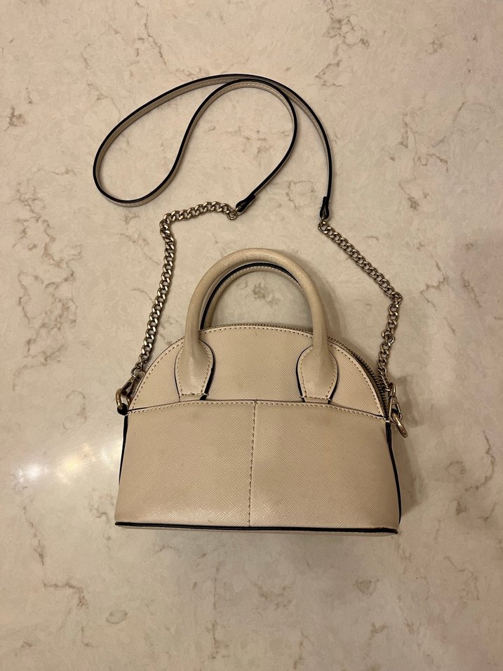 Bej Zincir Detaylı Deri Kadın Çanta - Görsel 4