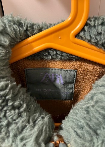 Zara Erkek Çocuk Yeşil Kürklü Ceket - Görsel 5