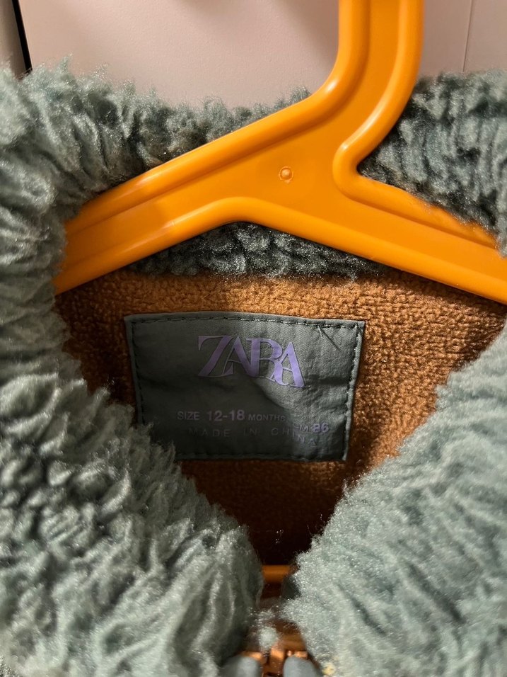 Zara Erkek Çocuk Yeşil Kürklü Ceket - Görsel 5