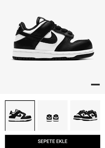 Nike Dunk Low Siyah-Beyaz Erkek Çocuk Spor Ayakkabı - Görsel 2