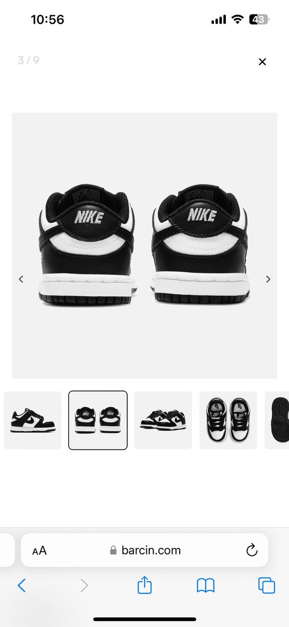 Nike Dunk Low Siyah-Beyaz Erkek Çocuk Spor Ayakkabı - Görsel 3