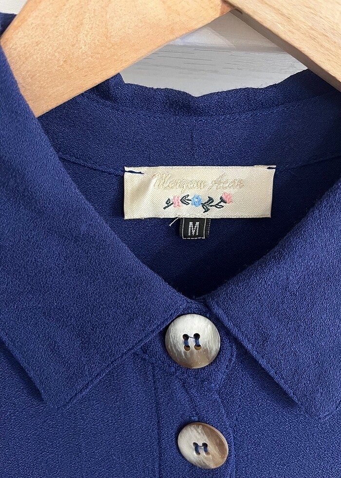 Merva Acar Saks Gömlek Elbise - Görsel 2