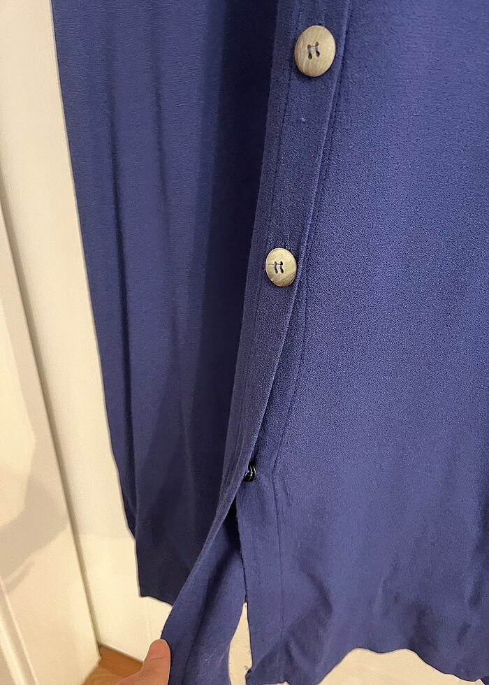 Merva Acar Saks Gömlek Elbise - Görsel 4