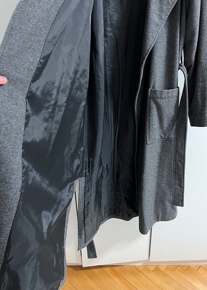 Oxxo Yünlü Gri Kaban - Görsel 5