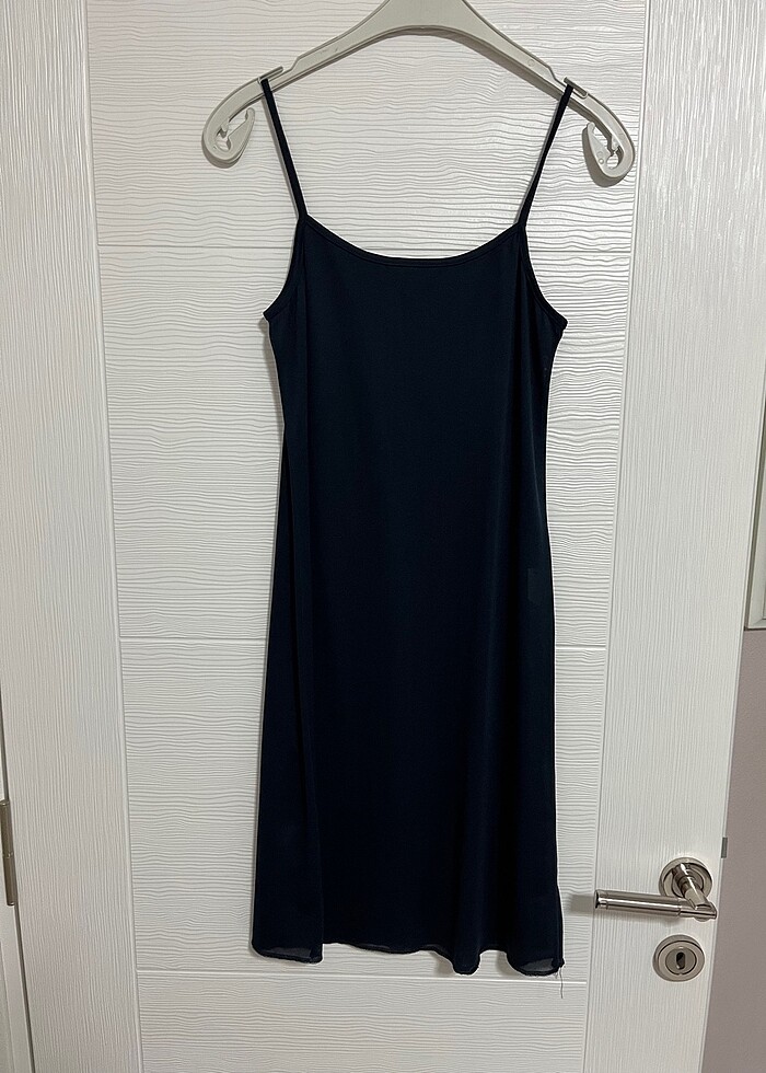 Lacivert Şifon Elbise - Görsel 4