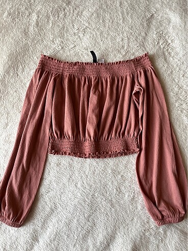 Gül Kurusu Crop Bluz H&M