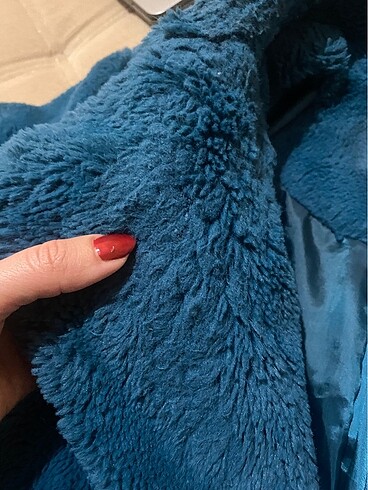 s Beden mavi Renk Koton peluş kürk