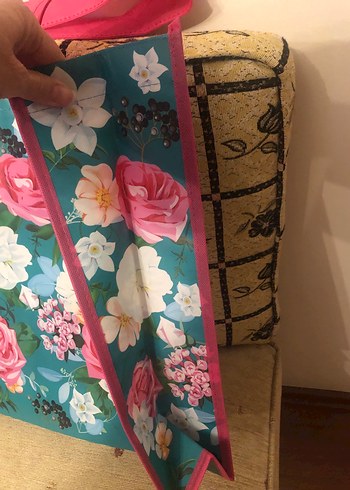 Çiçekli Alışveriş Çantası - Görsel 2