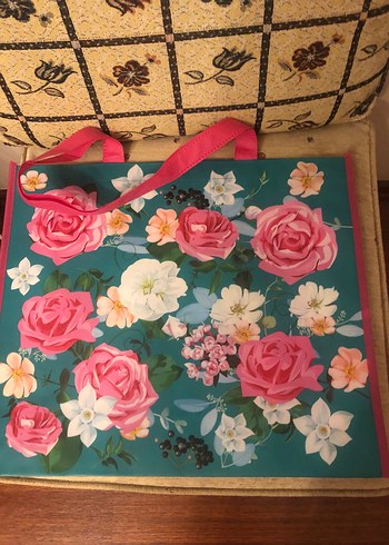 Çiçekli Alışveriş Çantası - Görsel 3