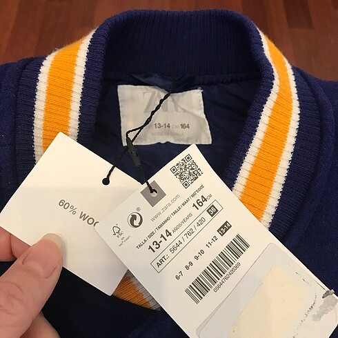 13-14 Yaş Beden Zara yünlü bomber ceket