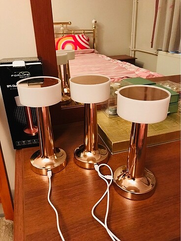 3 adet led masa lambası şarjlı