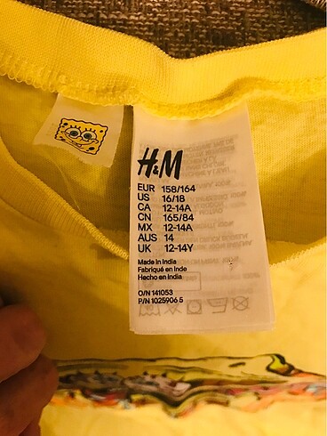 12-13 Yaş Beden çeşitli Renk H&M Sünger bob şort takım