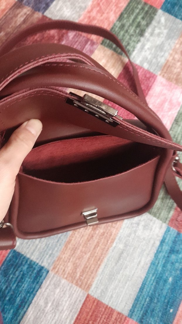 Kahverengi Deri Kadın Omuz Çantası - Görsel 2