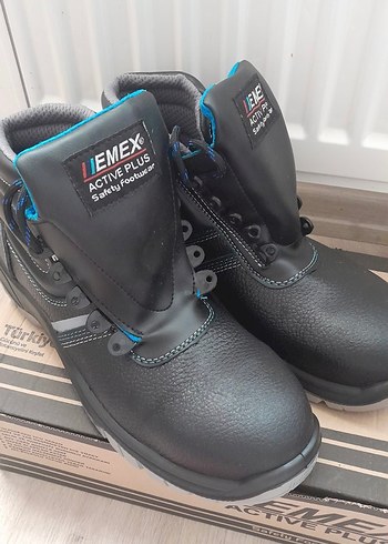 Siyah Bağcıklı Erkek Kauçuk Botlar iş ayakkabisi - Görsel 2