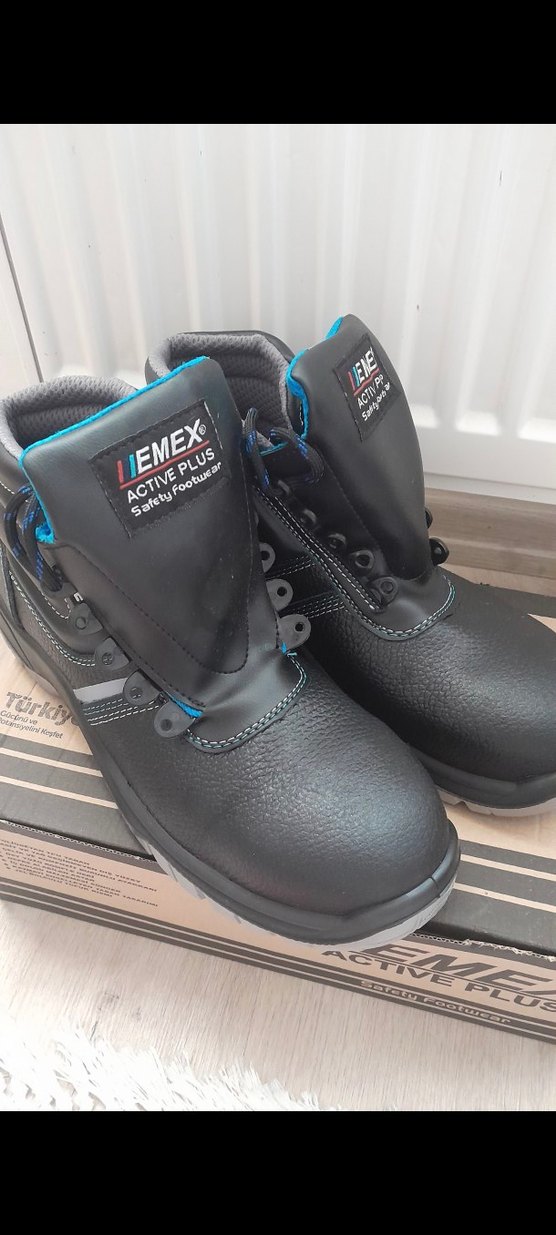 Siyah Bağcıklı Erkek Kauçuk Botlar iş ayakkabisi - Görsel 3