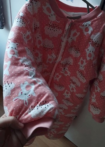 Pembe Fermuarlı Bebek Kış Tulumu - Görsel 3