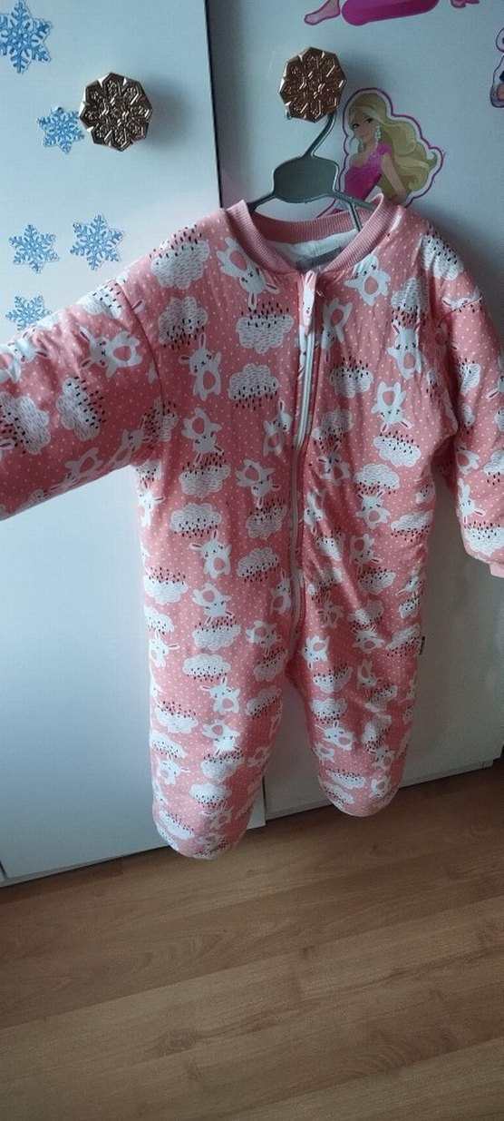 Pembe Fermuarlı Bebek Kış Tulumu - Görsel 2