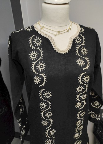 pamuklu kumaş bohem tunik - Görsel 2