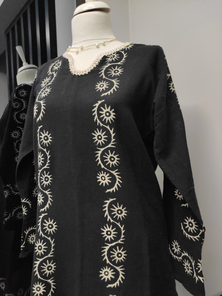 pamuklu kumaş bohem tunik - Görsel 3