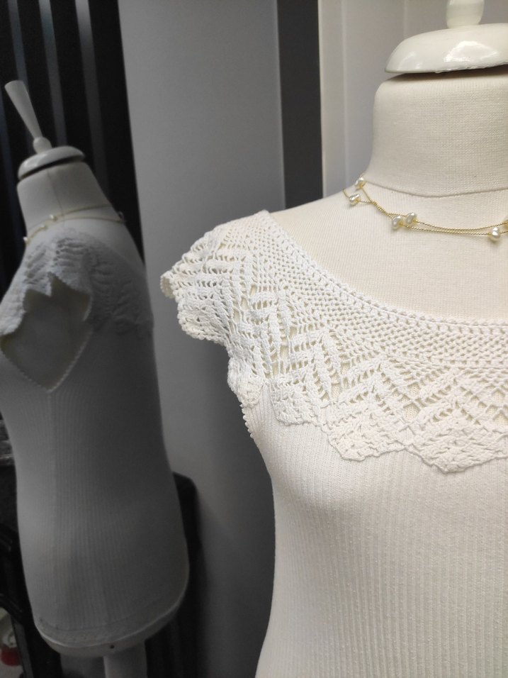 Dantel Detaylı Beyaz  Kadın badi - Görsel 3
