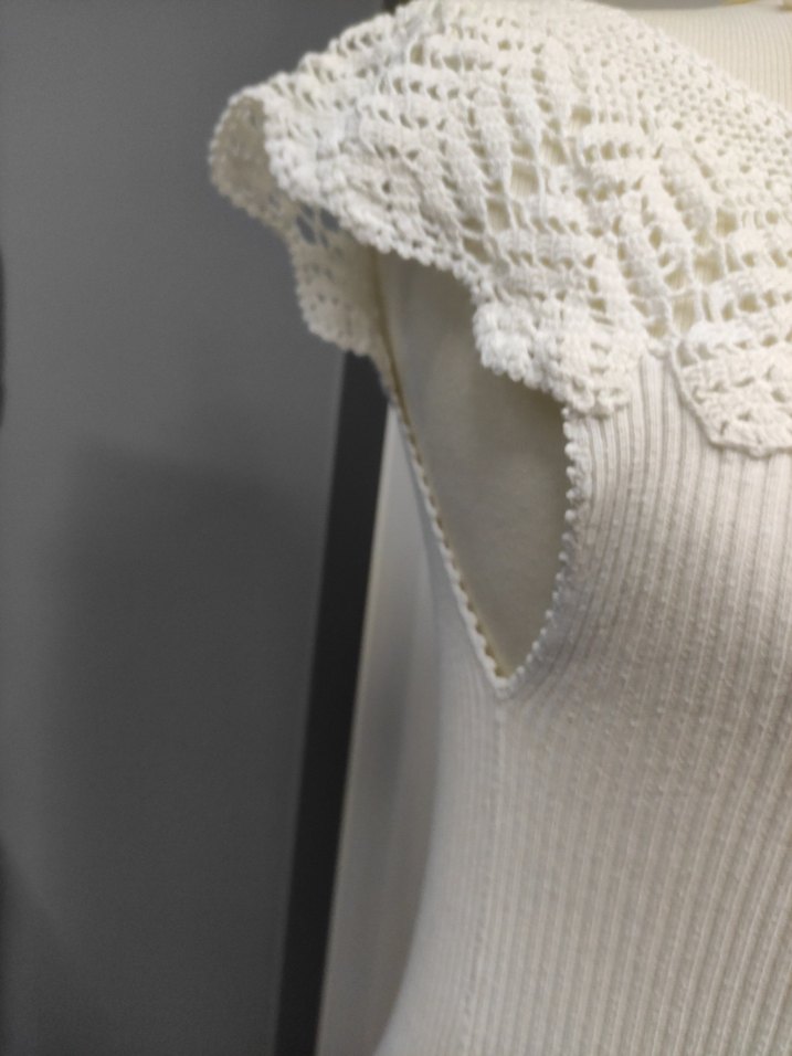 Dantel Detaylı Beyaz  Kadın badi - Görsel 4