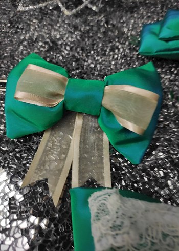 Beyaz Dantel Detaylı Vintage Fiyonk - Görsel 5