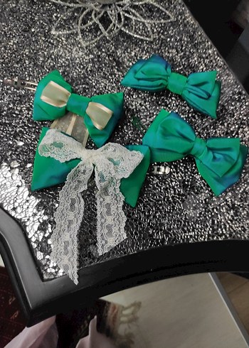 Beyaz Dantel Detaylı Vintage Fiyonk - Görsel 3