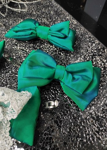 Beyaz Dantel Detaylı Vintage Fiyonk - Görsel 2