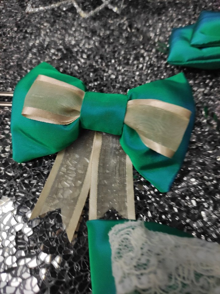 Beyaz Dantel Detaylı Vintage Fiyonk - Görsel 5