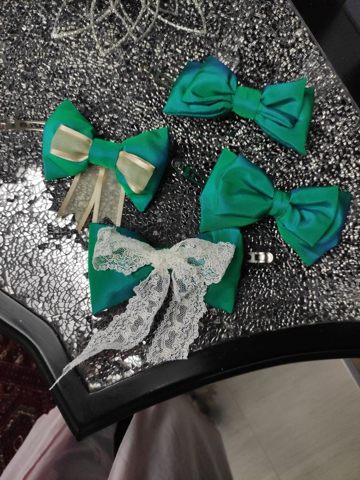 Beyaz Dantel Detaylı Vintage Fiyonk - Görsel 4