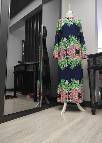 Çiçek Desenli Uzun Kollu Bohem Kimono - Görsel 3