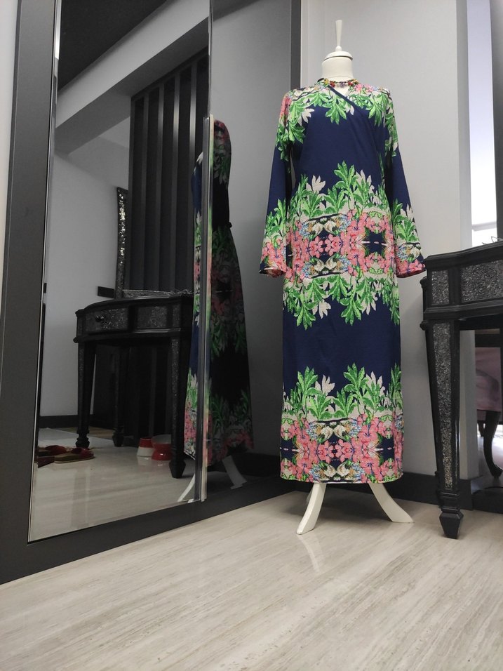 Çiçek Desenli Uzun Kollu Bohem Kimono - Görsel 3