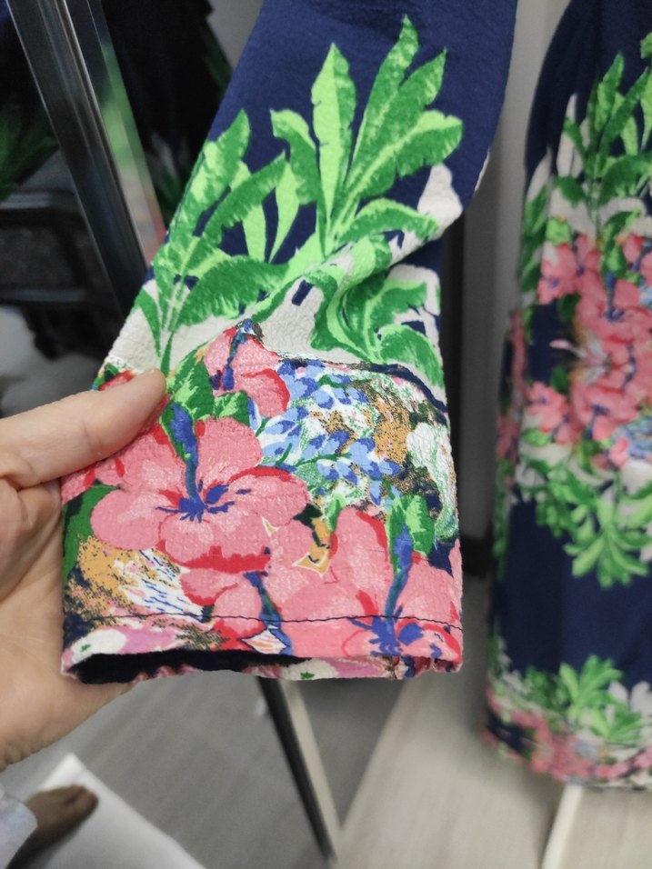 Çiçek Desenli Uzun Kollu Bohem Kimono - Görsel 5