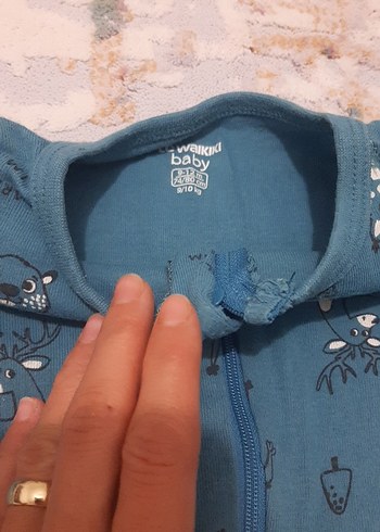 Uzun Kollu indigo Baskılı Bebek Tulum - Görsel 3