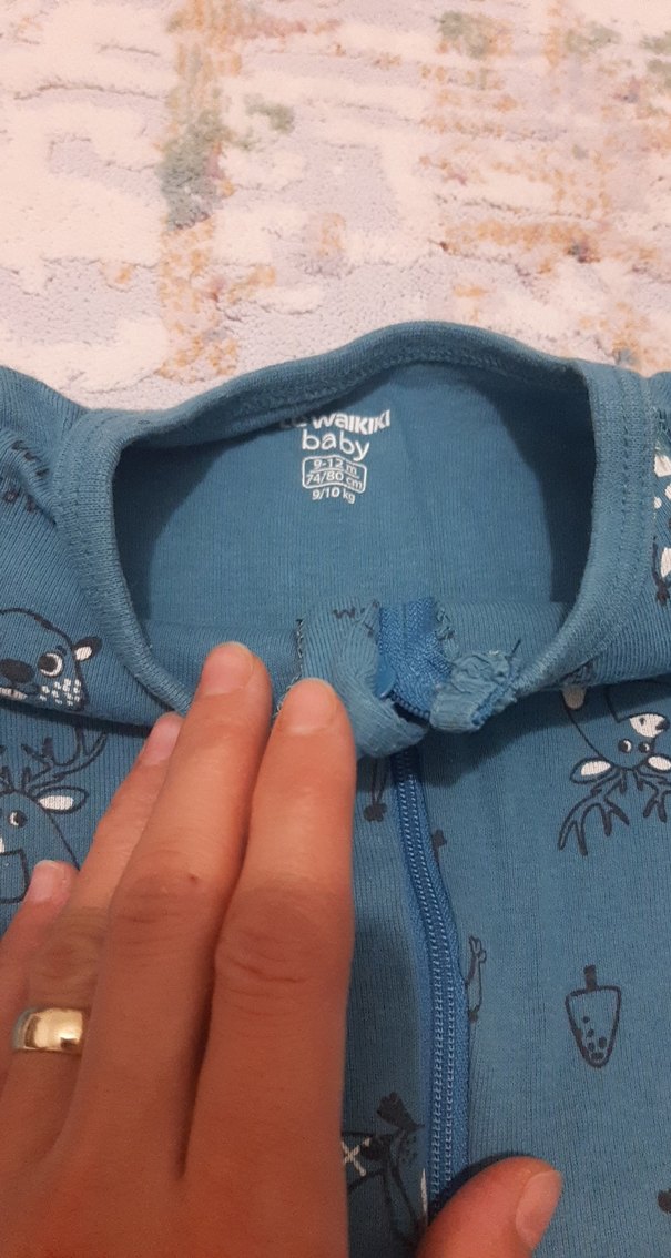 Uzun Kollu indigo Baskılı Bebek Tulum - Görsel 3