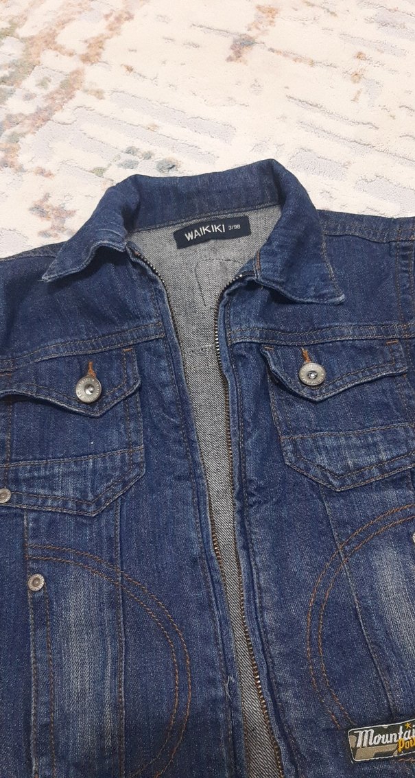 Erkek Çocuk Mavi Düğmeli Kot Ceket - Görsel 2