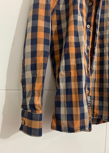 Düğmeli Uzun Kollu Kahverengi Ekose Erkek Gömlek - Görsel 7